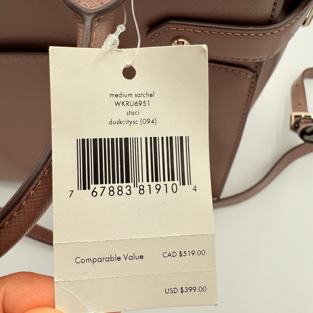 Kate Spade medium satchel Staci Brown Leather Handbag NWT - Picture 3 of 12